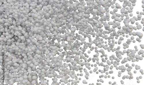 Abstract White 3D Particles Background. Clean Particles. Backdrop of beautiful soft air. Abstract white futuristic background.