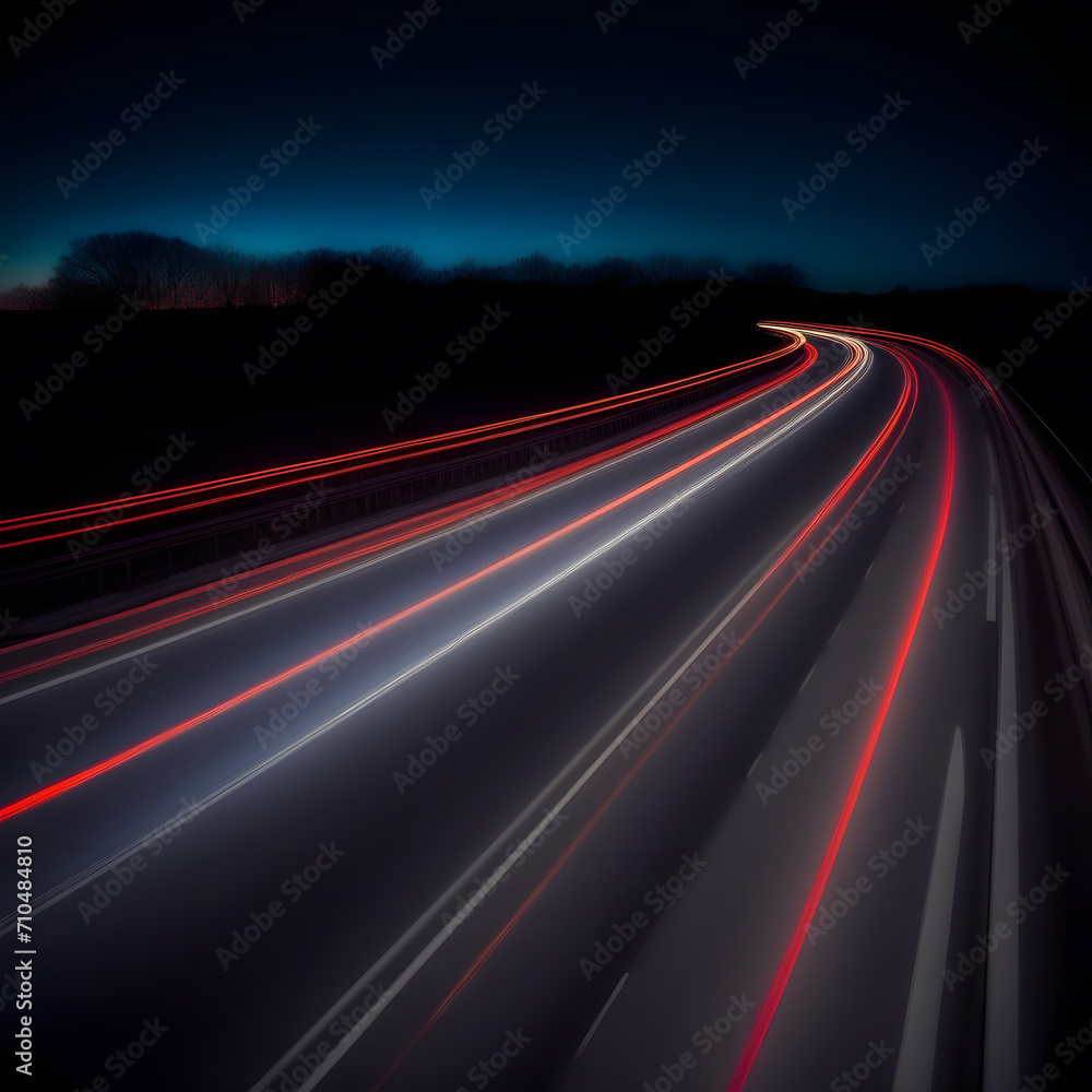 Night light trails, AI-generatet