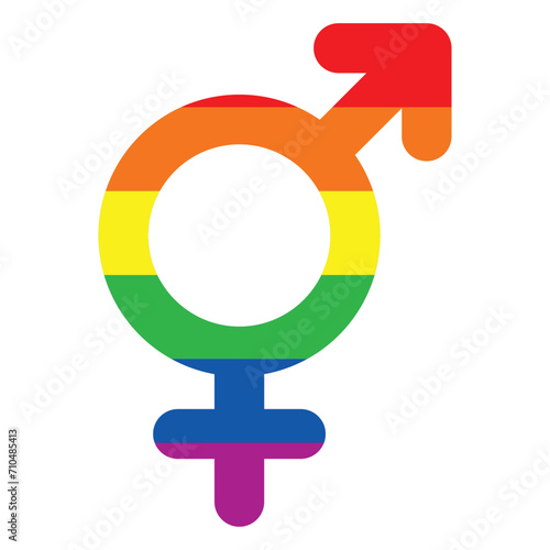 gender equality sign of humanities, rainbow sign of freedom of gender, lgbt symbol