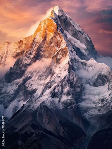 Alpine Majesty: Breathtaking Drone Photography of Majestic Mountains as Wall Art