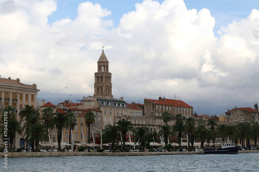 Historical city centre of Split, Croatia. Beautiful view of the promenade. Historical city centre of Split, Croatia. Beautiful view of the promenade.