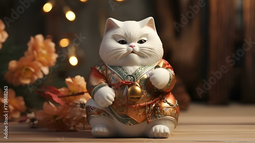 chinese cat on a chair