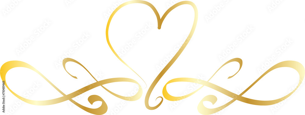 Gold decorative calligraphic elements for decoration illustration on transparent background. Gold decorative calligraphic elements for decoration illustration on transparent background.