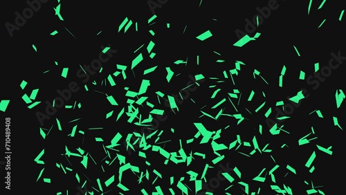 Wallpaper Mural Isolated Turquoise Confetti celebration on black, green and alpha matte background Torontodigital.ca