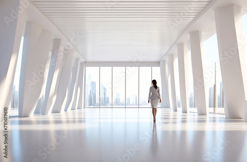 silhouette of a professional person in a corridor