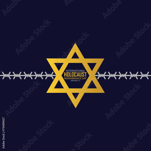 International Holocaust Remembrance Day vector. Star of David . January 27. Important day