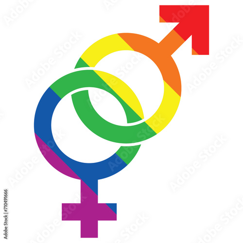 gender equality sign of humanities, rainbow sign of freedom of gender
