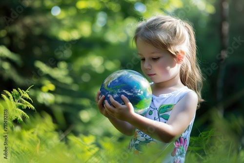 Child Holding Earth Signifies The Responsibility Of The Future Generation In Environmental Education
