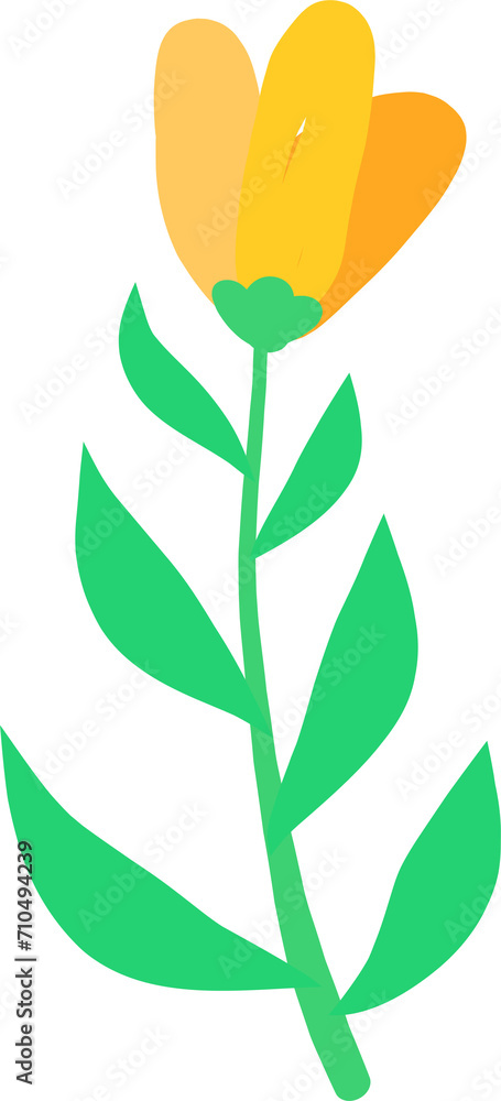 Hand drawn flower illustration on transparent background. Hand drawn flower illustration on transparent background.