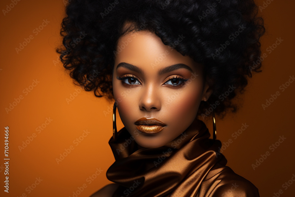 Fototapeta premium Generative AI picture High fashion show with beautiful young female model dressed fine designer clothes