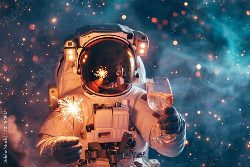 Wine and Stars: Astronaut's Cosmic Festivity