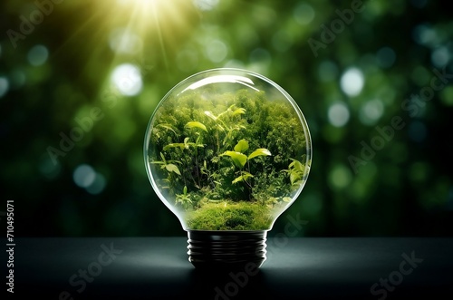 Wallpaper Mural Green Energy Concept: Light Bulb with Trees Inside Torontodigital.ca