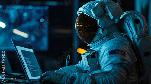 Lunar Laptop Session: Astronaut Hard at Work