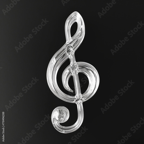 Harmony in Transparency: White Music Note