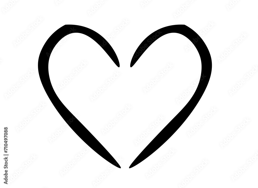 heart black outline drawn on a white background, heart black outline drawn on a white background,