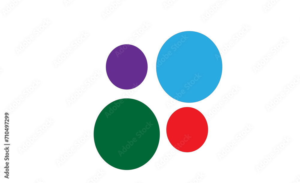 colored circles on a white background