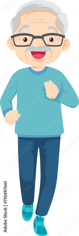 elderly man on exercise. grandfather actions to move the body healthy elderly man on exercise. grandfather actions to move the body healthy