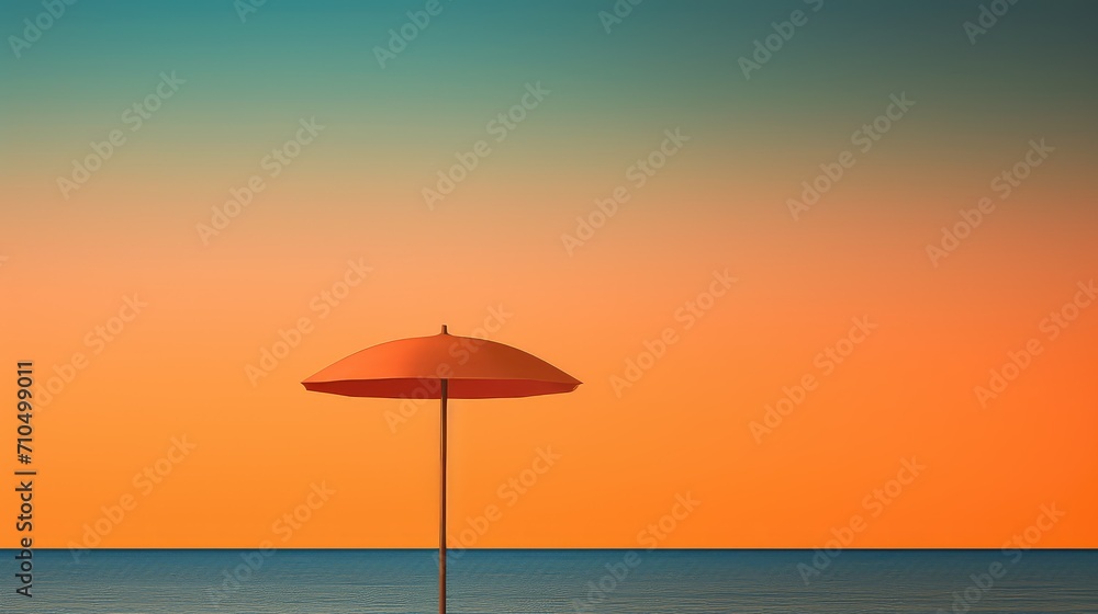 beach minimal summer background illustration sun waves, palm sand, sea vacation beach minimal summer background