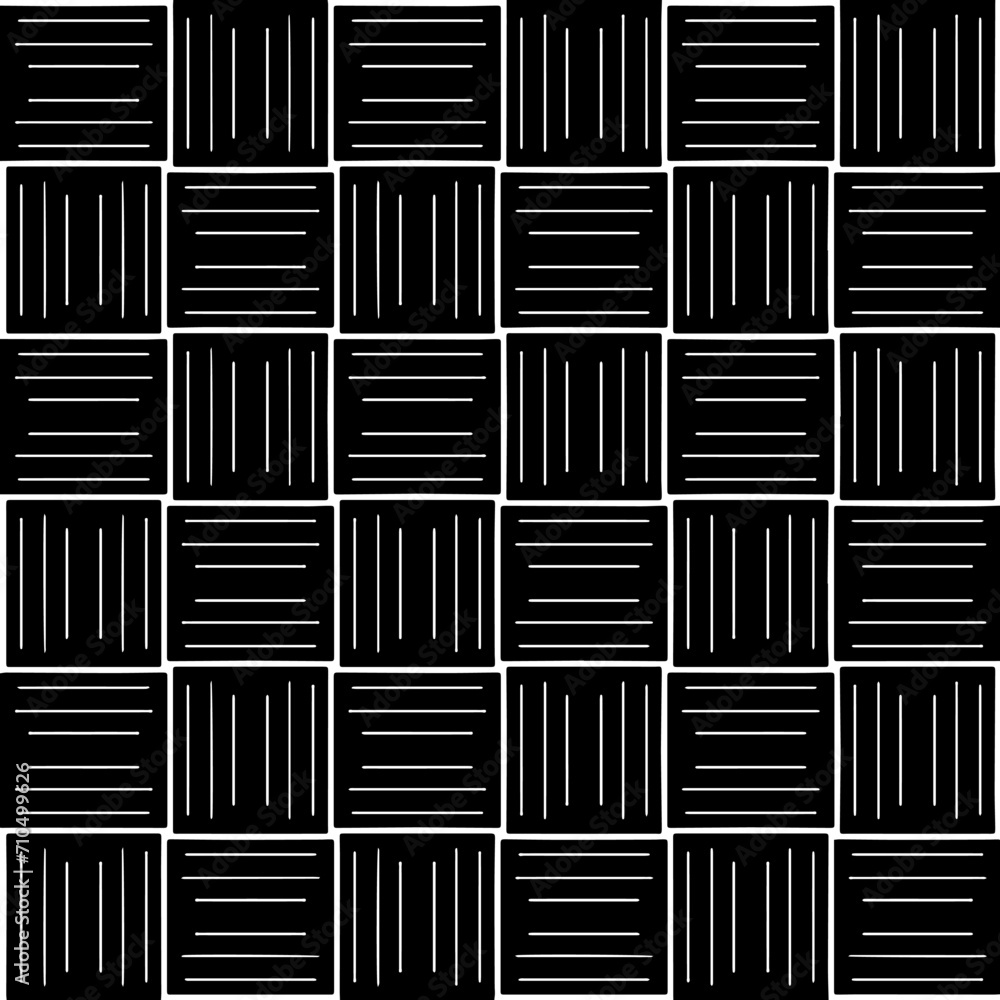 White background with black pattern. Seamless texture for fashion, textile design,  on wall paper, wrapping paper, fabrics and home decor. Simple repeat pattern.