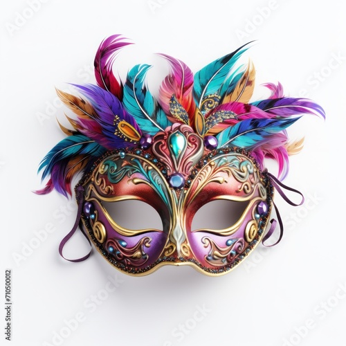 Venetian carnival eye mask isolated on white background