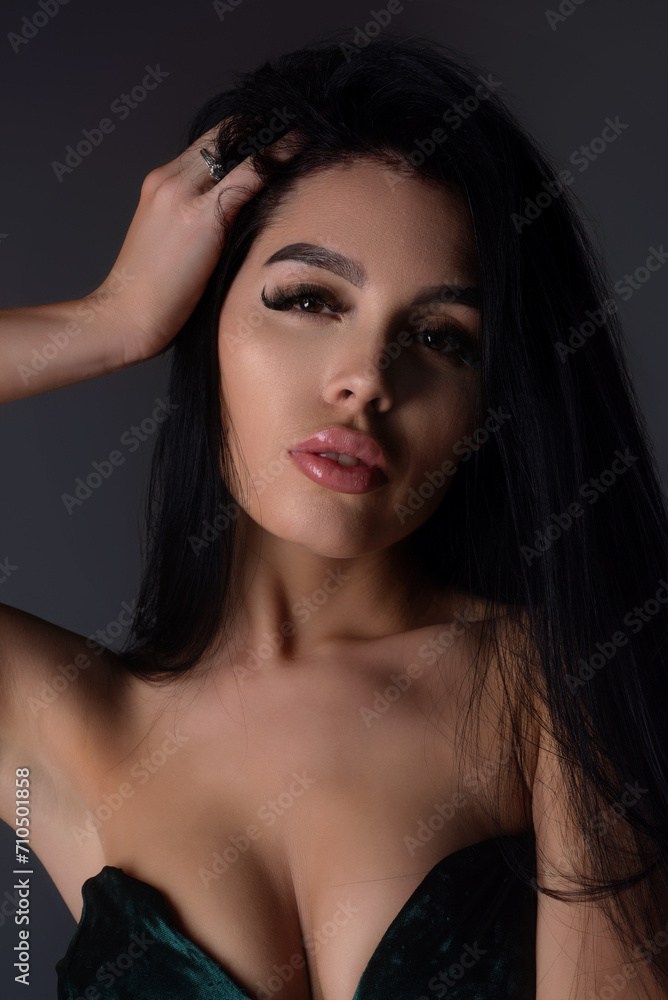 Close up portrait of young woman face. Close up portrait of young woman face.