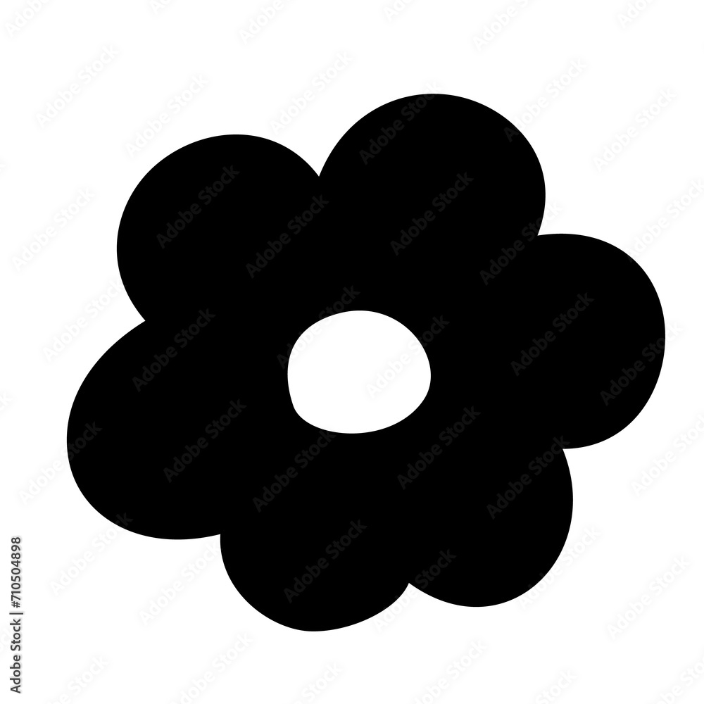 Flower doodle hand drawn in flat shape, png isolated on transparent background Flower doodle hand drawn in flat shape, png isolated on transparent background