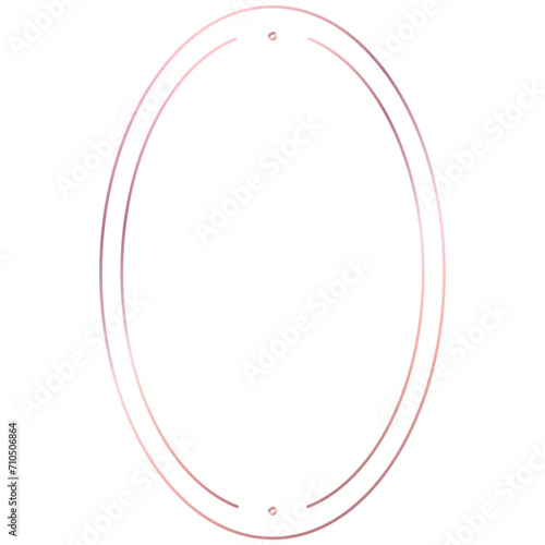 Rose gold floral circle line frame border