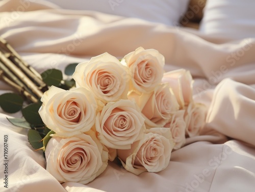 Elegant Roses on the bed for Serene Mornings