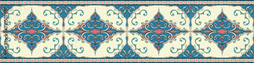 Pastel patterned tapestry borders used for women's clothing and textiles, fabric, wallpaper.