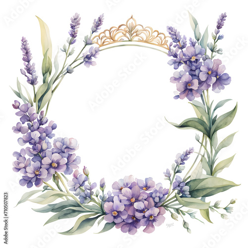 lavender-floral-frame-captures-attention-in-watercolor-illustration-minimalist-style-commands