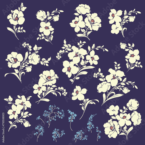 Floral material collection ideal for textile design 