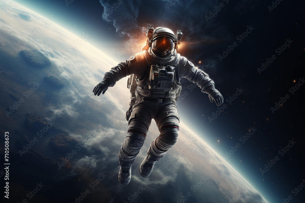 Mankind exploring the space using astronaut protective suit Generative AI closeup futurism Mankind exploring the space using astronaut protective suit Generative AI closeup futurism