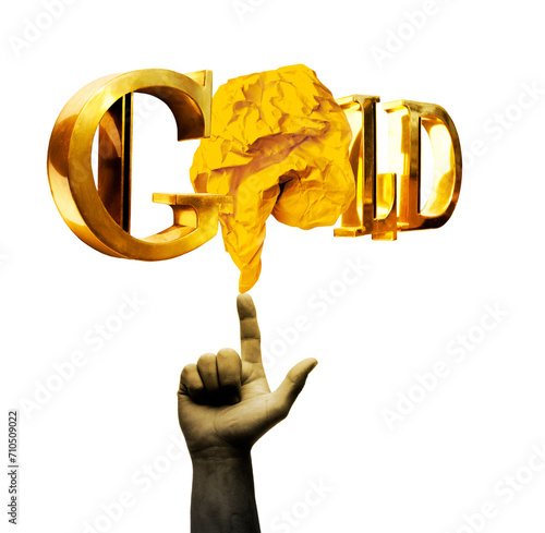 Das Wort Gold in Goldenen Buchstaben photo