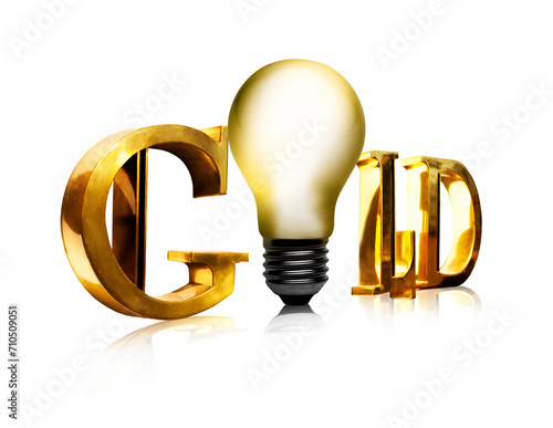 Das Wort Gold in Goldenen Buchstaben