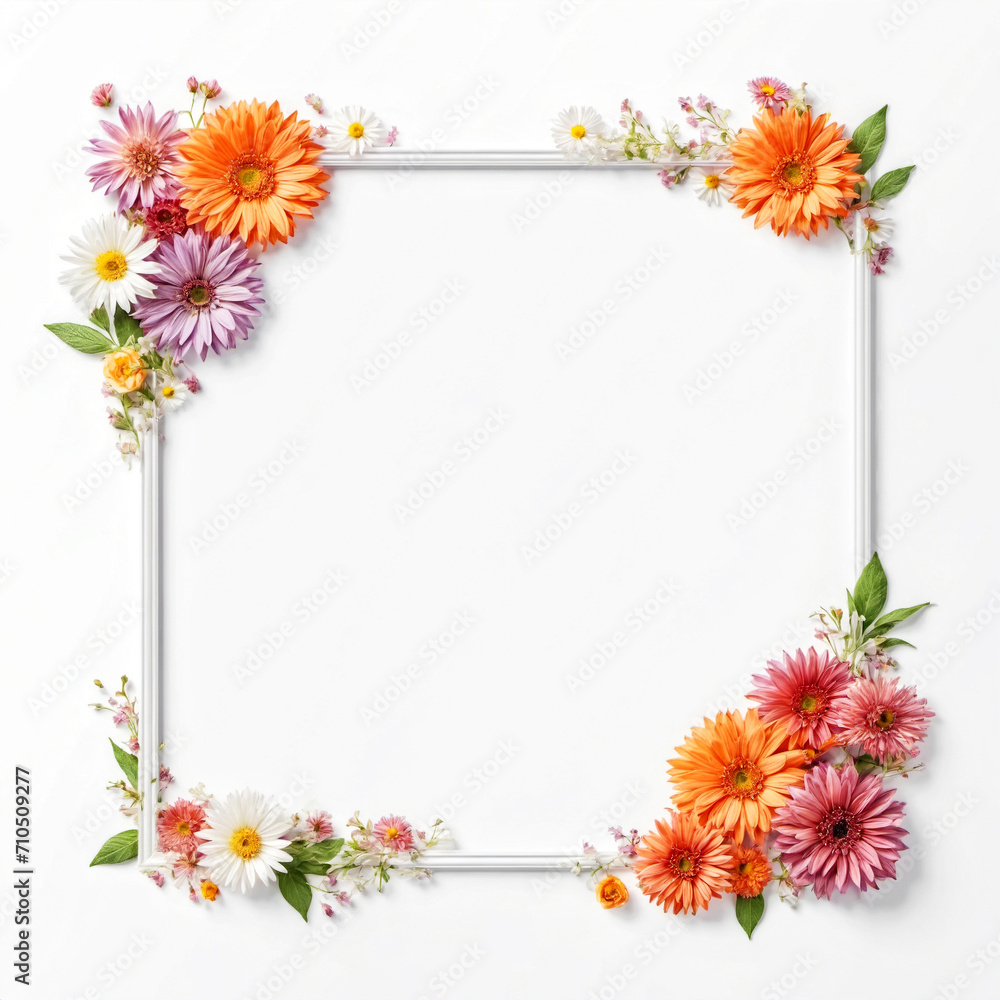 Obraz premium Frame decorated with flowers