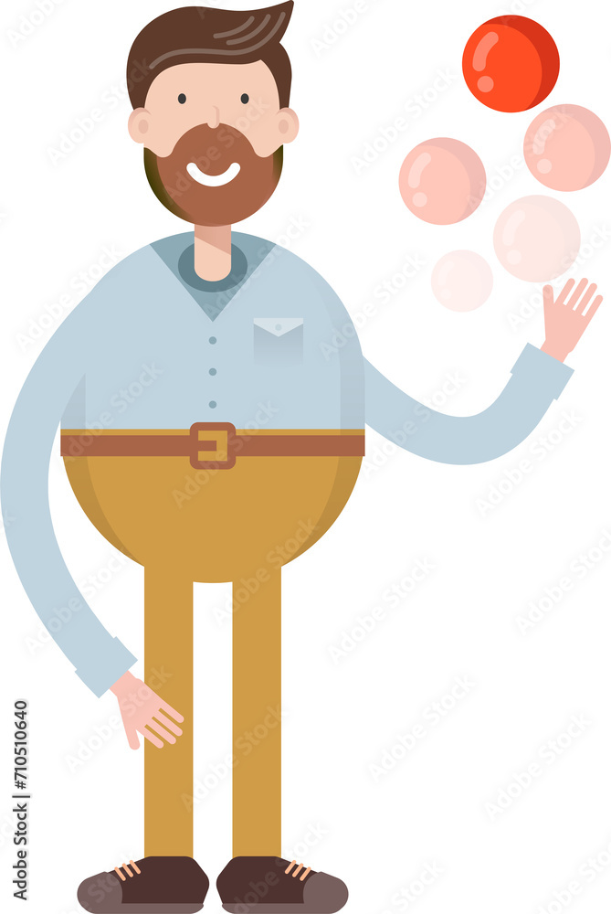 Beard Man Character Throwing Ball
Beard Man Character Throwing Ball