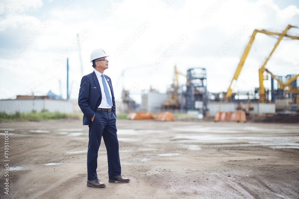 environmental lawyer inspecting industrial site