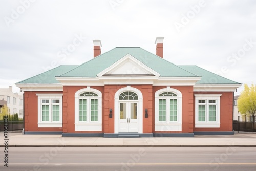 georgian architecture with hip roof and symmetrical windows © primopiano