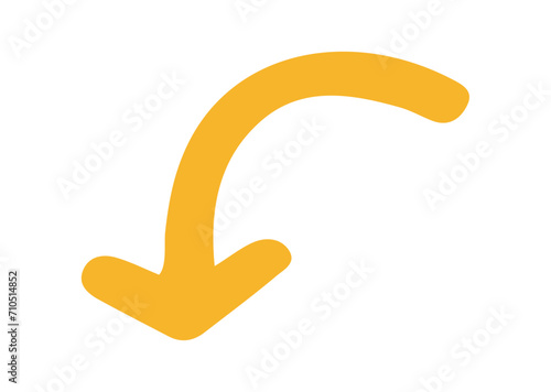 オレンジ色の手書きの矢印