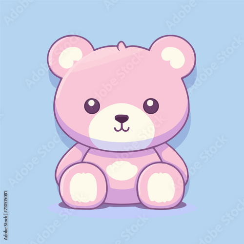 adorable pink teddy bear illustration