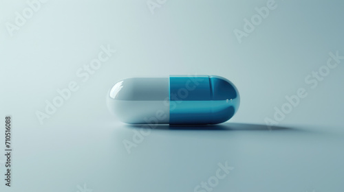 Close-up of a single medical capsule pill