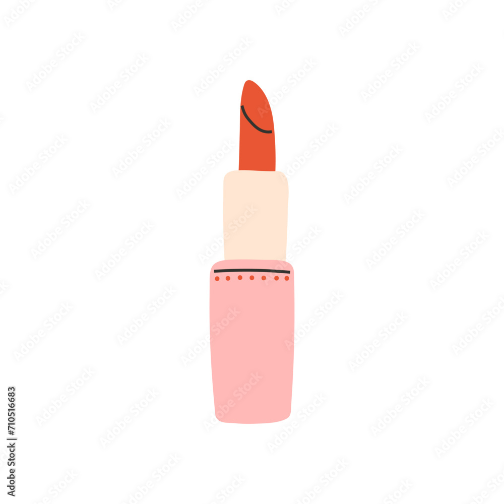Red lipstick. Symbol of love, romance. Design for Valentine's Day. Red lipstick. Symbol of love, romance. Design for Valentine's Day.