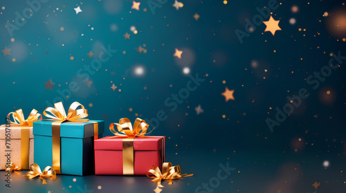 Gift box background with copy space for Christmas gifts, holidays or birthdays © feng