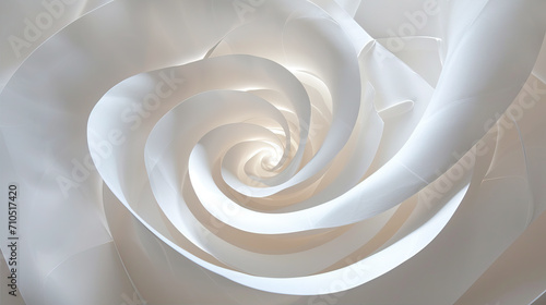 Beautiful abstract background. White fabric twisted in a spiral shape 