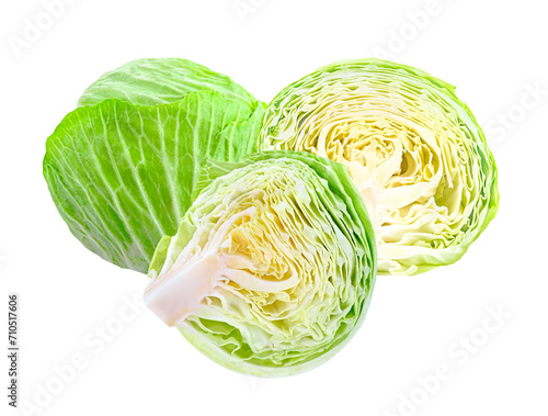 cabbage  slice isolated on  transparent png