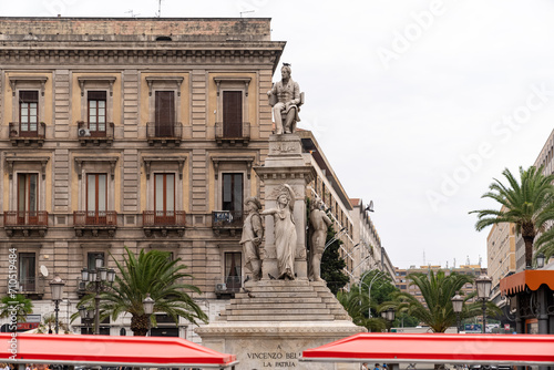 Statue of Vincenzo Bellini in Catania city center. photo