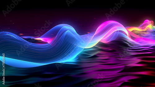 Abstract geometric lines background, technological lines background and light effects, 3D rendering