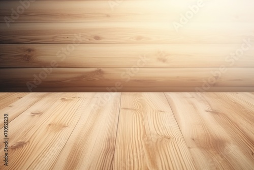 Wooden table with grain texture on light background. © darshika