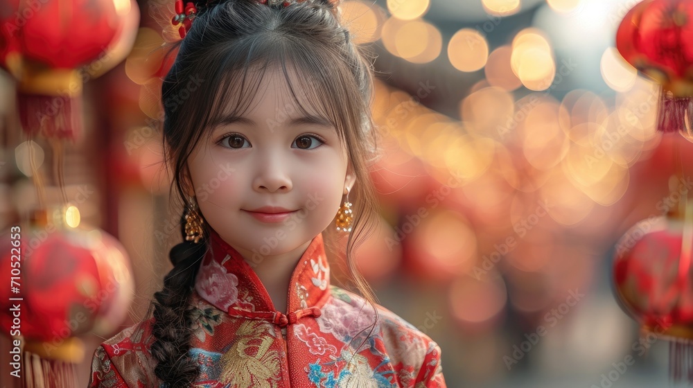 beauty smiling Chinese girl wearing new year traditional clothing celebrating the traditional activities of Spring Festival beauty smiling Chinese girl wearing new year traditional clothing celebrating the traditional activities of Spring Festival