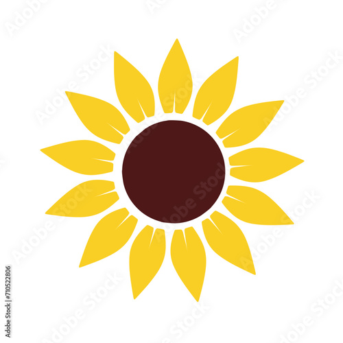 vector sunflower icons on a white background, sun symbol, logo, blossom flat vector icon for flower apps and websites
